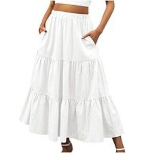 Elegant White Maxi Skirt